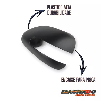 Capa Retrovisor Externo Corolla 2008 a 2013 Preto Com Furo Pisca Esquerdo Motorista