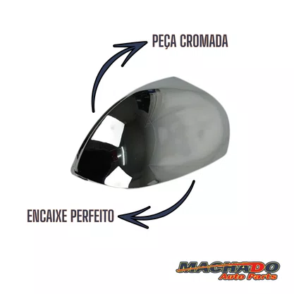 Capa Retrovisor Externo Fiesta Ka 2003 a 2014 Cromado Direito Caroneiro