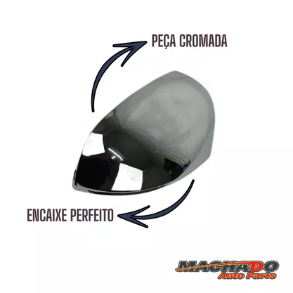 Capa Retrovisor Externo Fiesta Ka 2003 a 2014 Cromado Esquerdo Motorista