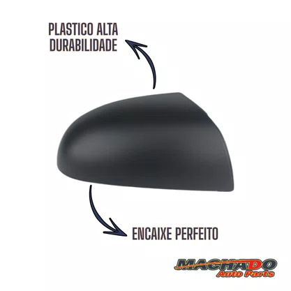 Capa Retrovisor Externo Fiesta Ka 2003 a 2014 Preto Direito Caroneiro