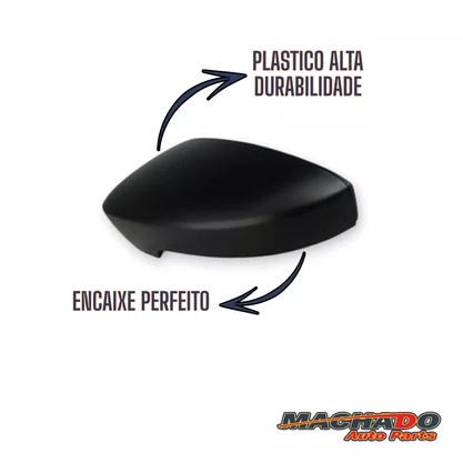 Capa Retrovisor Externo Gol Saveiro Voyage G6 G7 G8 Fox Golf Polo Up 2010 a 2021 Com Furo Pisca Preto Esquerdo Motorista