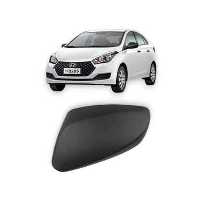 Capa Retrovisor Externo HB20 2012 a 2019 Preto Esquerdo Motorista