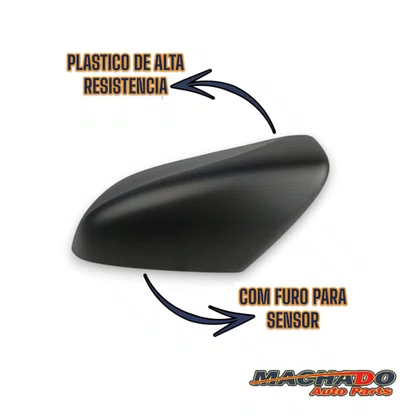 Capa Retrovisor Onix Plus 2020 A 2022 Preta C/Furo Esquerdo