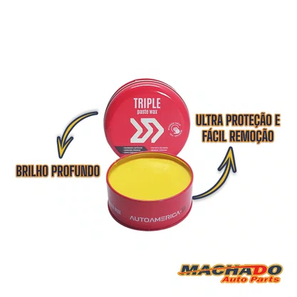Cera Protetora Triple Paste Wax Carnaúba 300G AUTO AMERICA