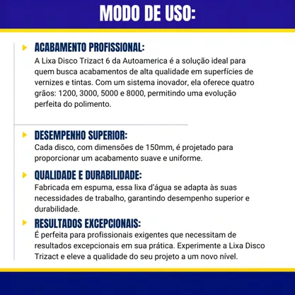 Disco Lixa Tipo Trizact 5000 6 Polegada