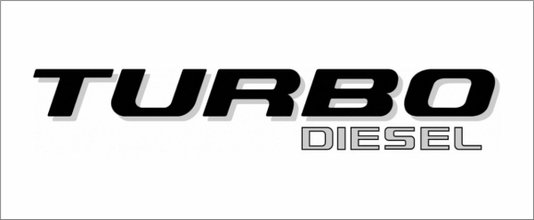Emblema Turbo Diesel F250 Preto com Prata
