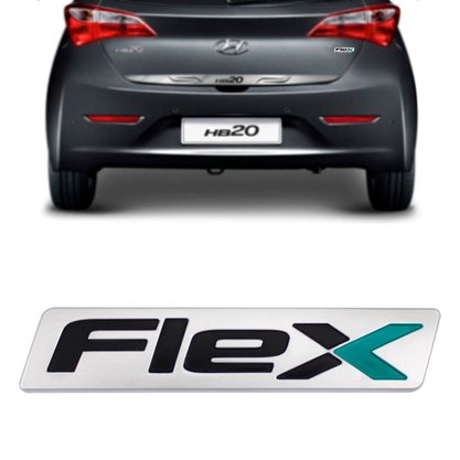 Emblema FLEX HB20 2012 a 2019 Cromado