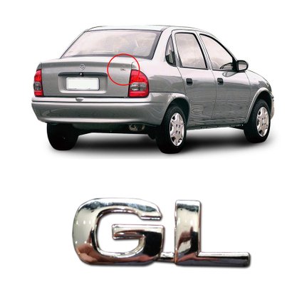 Emblema GL do Corsa Cromado 1996 a 2001