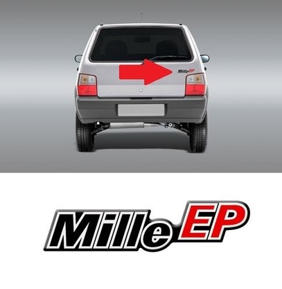 Emblema MILLE EP Linha Fiat Resinado