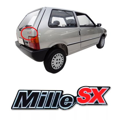 Emblema  MILLE SX Resinado Do Fiat Uno DVS