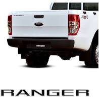 Emblema RANGER Ranger XL 2013 a 2016 Tampa Traseira Preto Contorno Prata