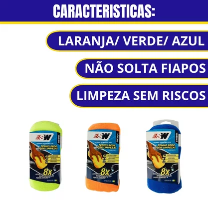 Esponja Plim Microfibra Lava Carro 22X11X5,3CM SW