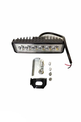 Farol auxiliar led retangular universal 12/24v 18w 6 leds 6000k 