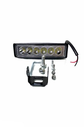 Farol auxiliar led retangular universal 12/24v 18w 6 leds 6000k 