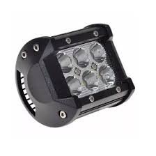 Farol Auxiliar Milha Auxiliar Led  Universal Quadrado 12/24v 18W 6 Leds 6000k 
