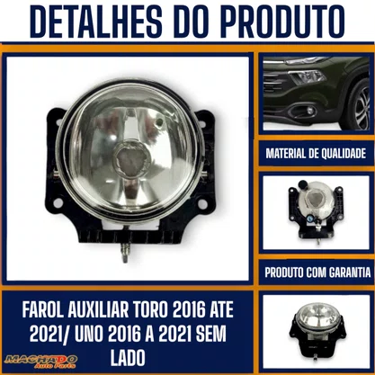 Farol Auxiliar Toro 2016 Até 2021/ Uno 2016 Até 2021 Sem Lado