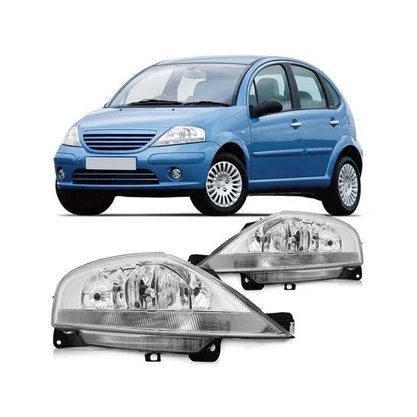 Farol Citroen C3 2003 a 2012 Mascara Cromado Lado Esquerdo Manual
