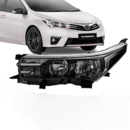 Farol Corolla 2015 a 2017 Máscara Negra Sem Projetor Esquerdo Motorista