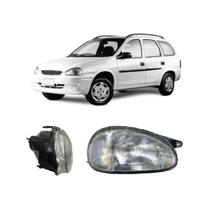 Farol Corsa Wind Sedan Wagon PickUp 94 a 99 Lente Frisada Esquerdo