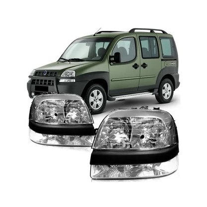 Farol Doblo 2002 a 2009 Máscara Cromada Direito Caroneiro 