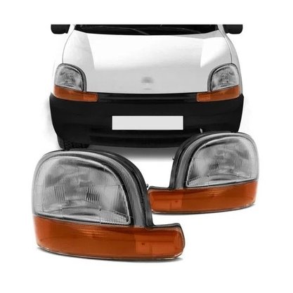 Farol Kangoo 98 a 08 Mascara Cromada Pisca Laranja Esquerdo