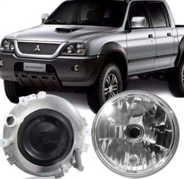 Farol L200 Sport Outdoor Pajero Sport TR4 2004 a 2011 Farol Grande Sem Lado 