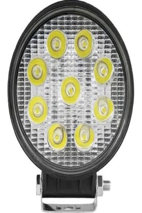 Farol Milha Auxiliar Led Redondo Fino 12/24v 27W 9 Leds 6000k 