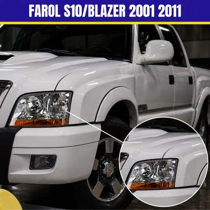 Farol S10/Blazer 2001 A 2011 Pisca Ambar Esquerda