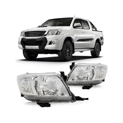 Farol Toyota Hilux Srv 2012 a 2015 Cromado Direito Caroneiro
