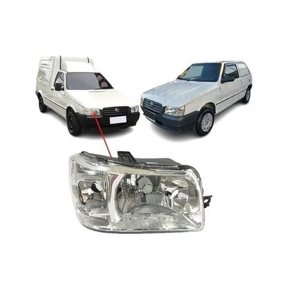 Farol Uno Fiorino 2004 a 2013 Máscara Cromada Direito