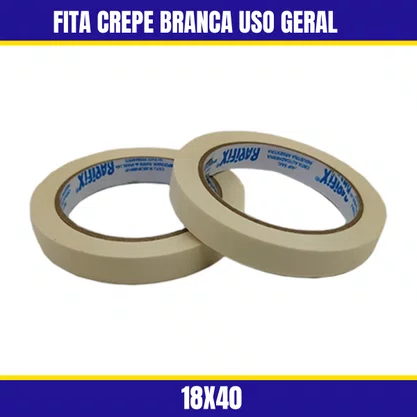 Fita Crepe Branca Uso Geral 18X40