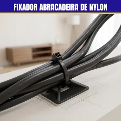 Fixador Para Abracadeira De Nylon Com Dupla Face 50PC
