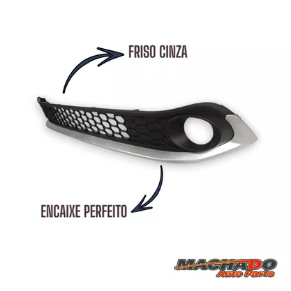 Grade Central Inferior Argo 2017 A 2021 Preto C/Friso Cinza