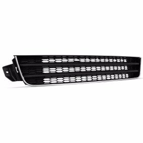 Grade Dianteira Parachoque Gol Saveiro Voyage G5 2008 a 2013 Preto com Friso Cromado Central