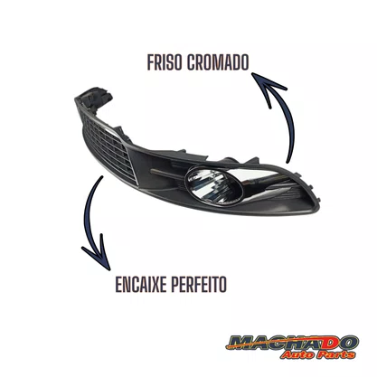Grade Dianteira Parachoque Palio Siena 2008 a 2011 Preto Moldura Cromada Central