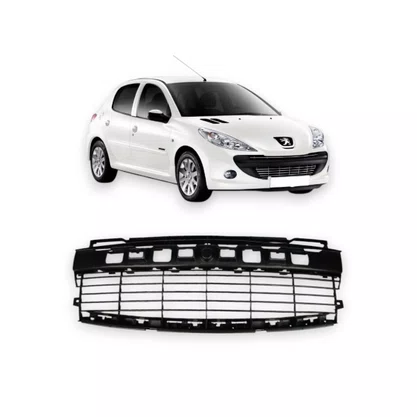 Grade Dianteira Parachoque Peugeot 207 2009 a 2015 Preto 

