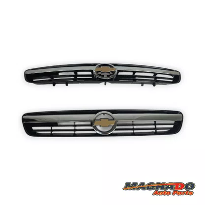 Grade Dianteira Radiador Corsa Montana 2003 a 2012 Preto Com Friso Cromado 