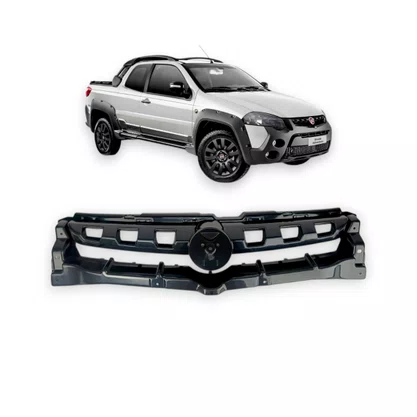 Grade Dianteira Radiador Strada Adventure Palio Weekend Adventura 2013 a 2015 Preto