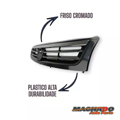 Grade Dianteiro Radiador Palio 2014 Preto Com Aplique Cromado