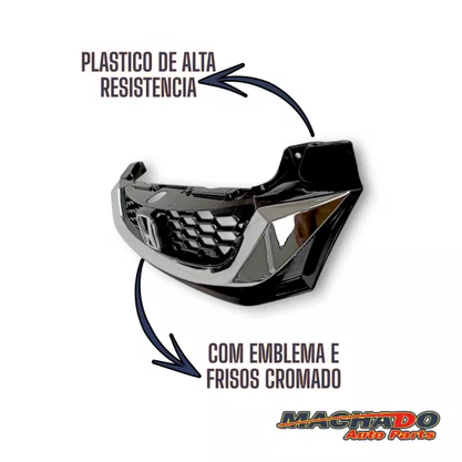 Grade Honda Civic 2015 A 2016 Com Friso Cromado Com Emblema