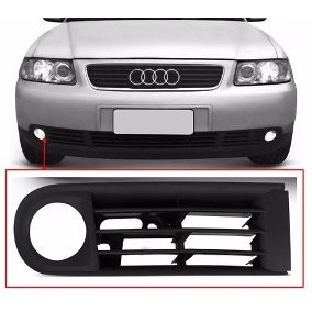 Grade Milha Parachoque Dianteiro Audi A3  2001 a 2006 Com Furo Preto Direito
