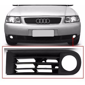 Grade Milha Parachoque Dianteiro Audi A3  2001 a 2006 Com Furo Preto Esquerdo