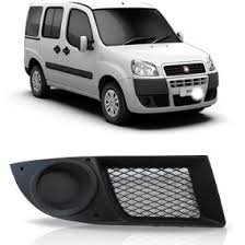 Grade Milha Parachoque Dianteiro Doblo 2009 a 2013 Sem Furo Preto Lado Esquerdo Motorista 