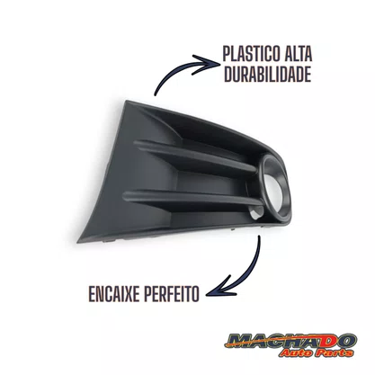Grade Milha Parachoque Dianteiro Gol Saveiro Voyage G5 2008 a 2013 Com Furo Preto Esquerdo