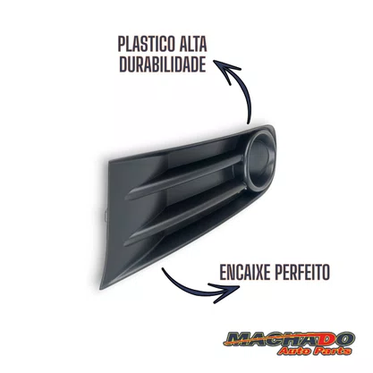 Grade Milha Parachoque Dianteiro Gol Saveiro Voyage G5 2008 a 2013 Sem Furo Preto Direito