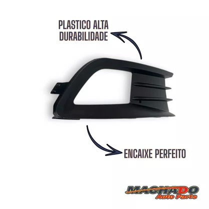 Grade Milha Parachoque Dianteiro Gol Voyage G6 2013 a 2016 Com Furo Preto Esquerdo