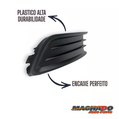 Grade Milha Parachoque Dianteiro Gol Voyage G6 2013 a 2016 Sem Furo Preto Direito