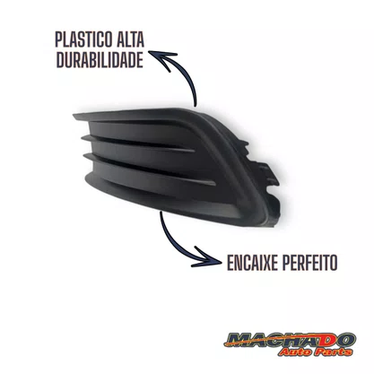 Grade Milha Parachoque Dianteiro Gol Voyage G6 2013 a 2016 Sem Furo Preto Esquerdo