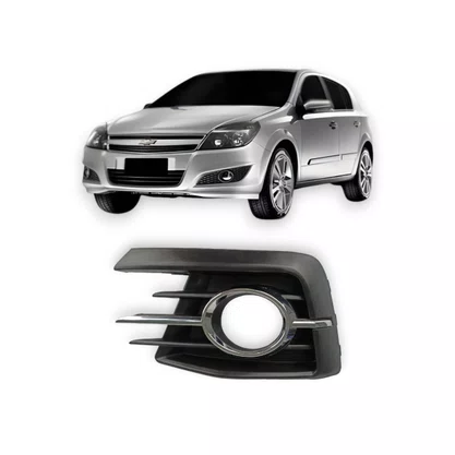 Grade Milha Parachoque Dianteiro Gol Voyage G7 2016 a 2018 Com Furo e Friso Cromado Preto Lado Esquerdo Motorista 