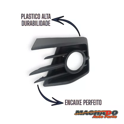 Grade Milha Parachoque Dianteiro Gol Voyage G7 2016 a 2018 Com Furo Preto Lado Esquerdo Motorista
